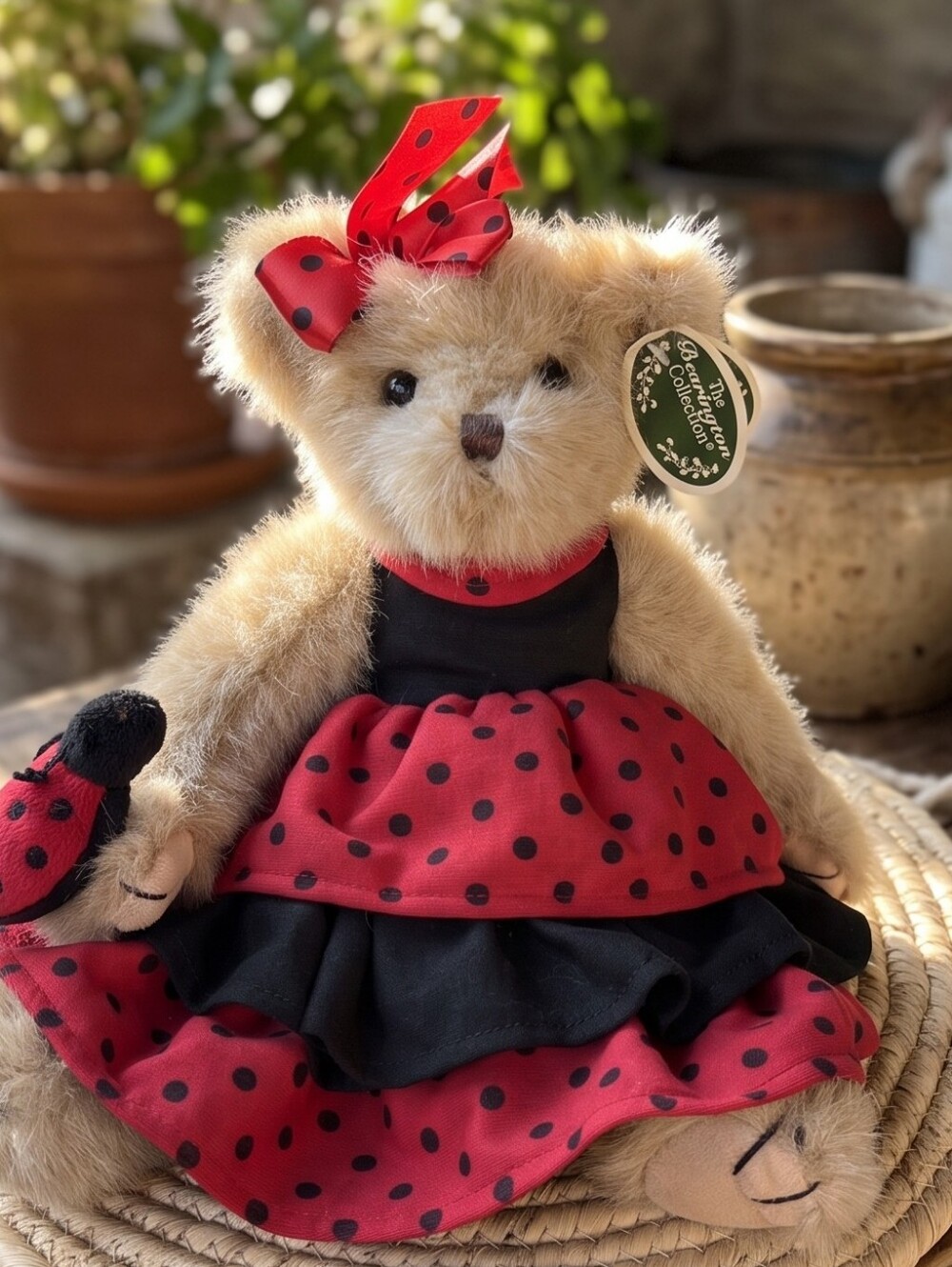 Bearington Lady Luck Bear Polka Dot Cottagecore Whimsigoth Plush